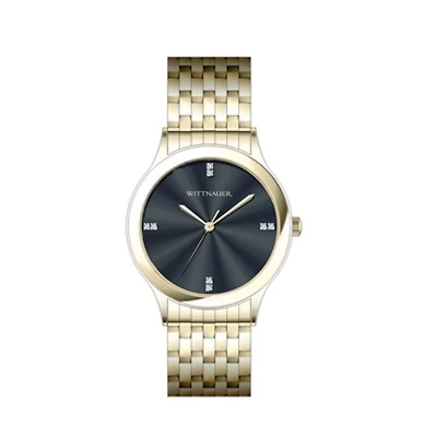 Wittnauer with 44MM Black Round Dial Stainless Steel Watch Band. WN3074