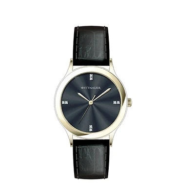 Wittnauer with 44MM Black Round Dial Leather Strap. WN1018