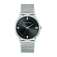Wittnauer with 41MM Black Round Dial Stainless Steel Watch Band. WN3101