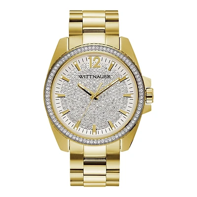 Wittnauer with 44MM Champagne Round Dial Stainless Steel Watch Band. WN3072