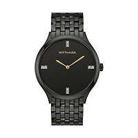 Wittnauer Black Tie 44MM Diamond Dial Black Stainless Steel Watch. WN3107
