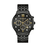 Wittnauer Black Tie 44MM Diamond Dial Black Chronograph Watch. WN3110