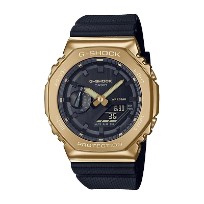 G-Shock Analog-Digital Black and Gold 2100 Series. GM2100G-1A9