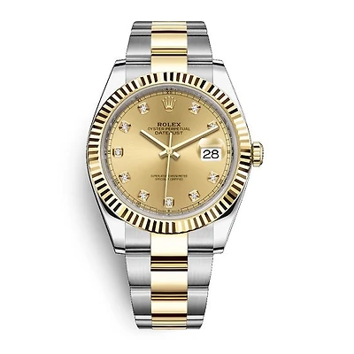 Pre-Owned Rolex Diamond Accent Oyster Perpetual Datejust II with 41X41 MM Champagne Round Dial Steel & 18K Yellow Gold Oyster. 116333