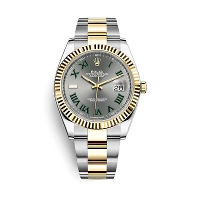 Pre-Owned Rolex Two-Tone Steel & 18K Yellow Gold Oyster Perpetual Datejust II Wimbledon with 41X41 MM Grey Round Dial. 116333.3