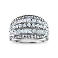 2 CTW Natural Diamond Anniversary Five Row Ring in 14KT White Gold