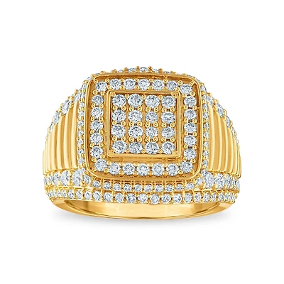 2 CTW Natural Diamond Ring in 10KT Yellow Gold