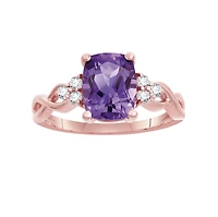 Amethyst and White Topaz Ring in 10KT Rose Gold
