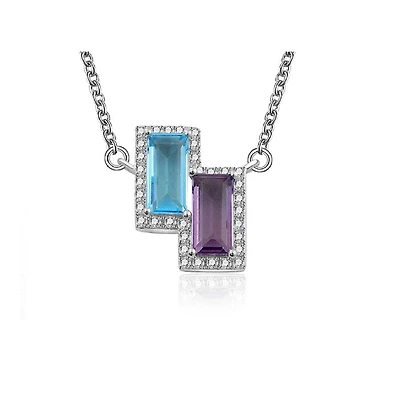 Cubic Zirconia 18-inch Pendant in Sterling Silver