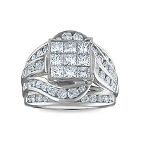 3 CTW Natural Diamond Engagement Ring in 10KT White Gold