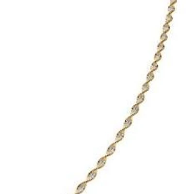 Two-Tone Sterling Silver 9-inch Twist Anklet