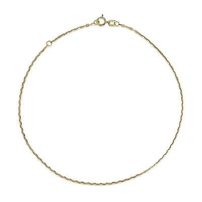 10KT Yellow Gold 10-inch Anchor Link Anklet