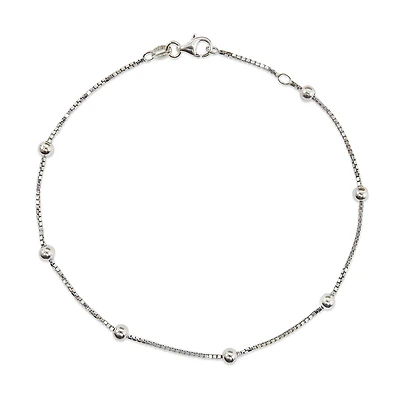 Sterling Silver 10-inch Adjustable Anklet