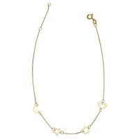 10KT Yellow Gold Adjustable 9+1-inch Lucky Charms Anklet