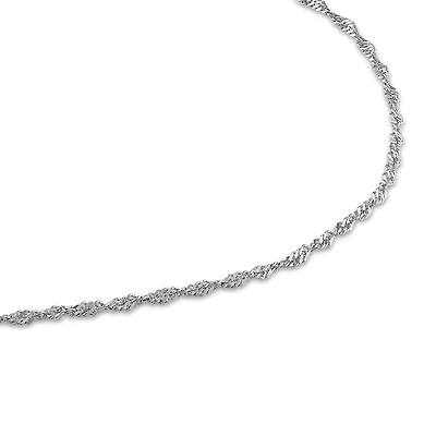 14KT White Gold 18-inch 2MM Singapore Chain