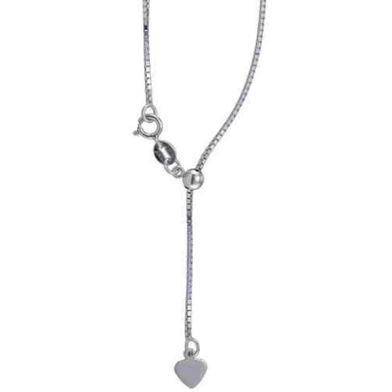 10KT White Gold 24-inch 0.9MM Adjustable Box Chain