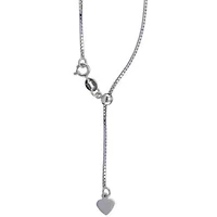 10KT White Gold 24-inch 0.9MM Adjustable Box Chain