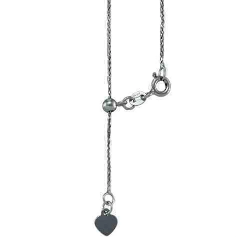 10KT White Gold 24-inch Adjustable Spiga Link Chain