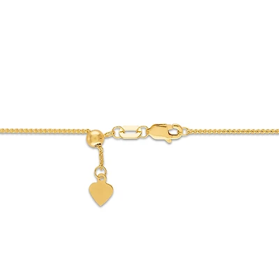 10KT Yellow Gold 24-inch Adjustable Spiga Link Chain