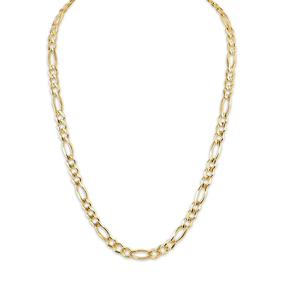 10KT Yellow Gold 24-inch 7.95MM Figaro Lobster Clasp Chain