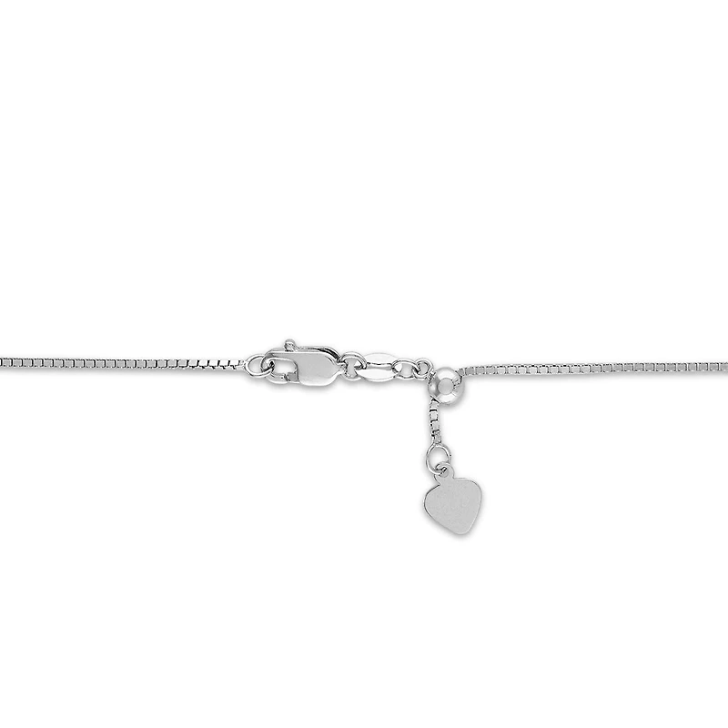 14KT White Gold 22-inch 0.8MM Adjustable Box Chain