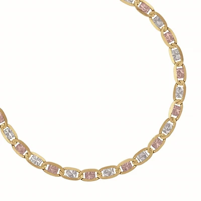 10KT Gold Tri-Color 22-inch 5MM Valentino Chain