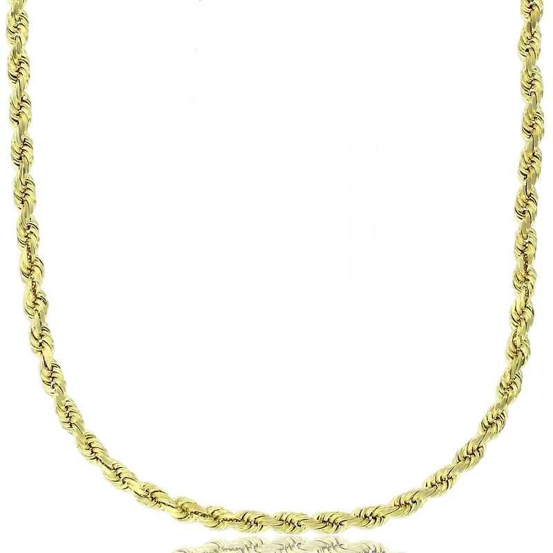 14KT Yellow Gold 26-inch 3.4MM Rope Chain