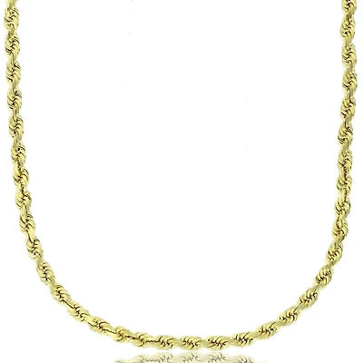 14KT Yellow Gold 26-inch 3.4MM Rope Chain