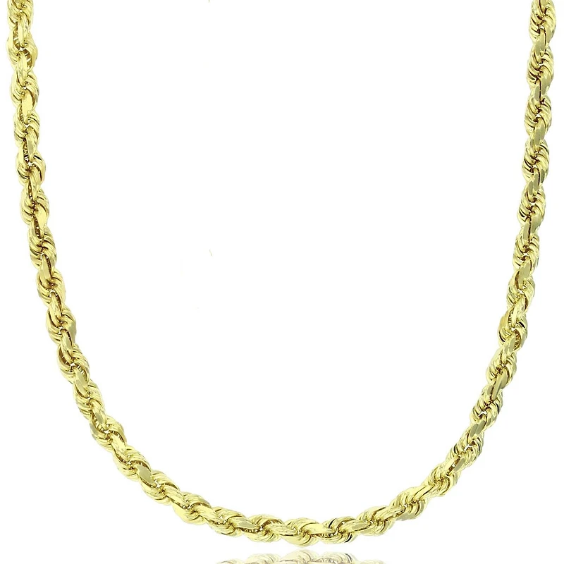 14KT Yellow Gold 20-inch 4MM Diamond-cut Chain