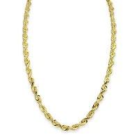 10KT Yellow Gold 22-inch 3MM Diamond-cut Rope Chain