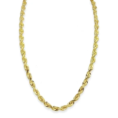 10KT Yellow Gold 22-inch 5.2MM Rope Chain