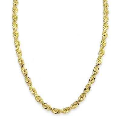 10KT Yellow Gold 22-inch 6MM Rope Chain