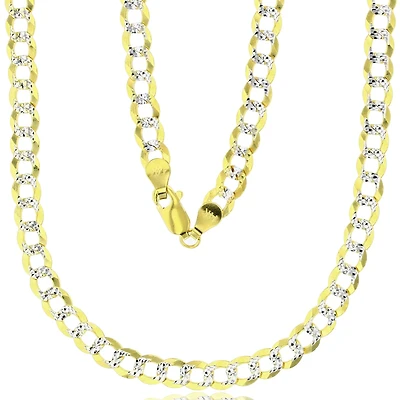 14KT Yellow Gold With Rhodium Plating 24-inch 5.75MM Cuban Link Chain