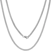 10KT White Gold 20-inch 3.5MM Cuban Link Chain