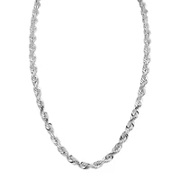 10KT White Gold 22-inch 5.2MM Rope Chain