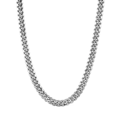 10KT White Gold 24-inch 5.5MM Cuban Link Chain