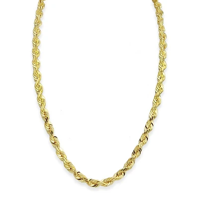 10KT Yellow Gold 26-inch 5.2MM Rope Chain