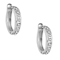 Diamond Fascination 14KT White Gold 12MM Diamond Accent Hoop Earrings