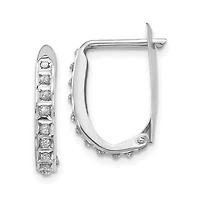 Diamond Fascination 14KT White Gold 15MM Diamond Accent Hoop Earrings