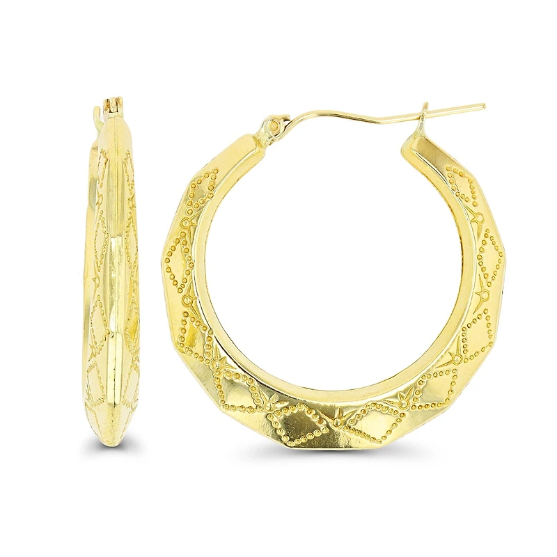 10KT Yellow Gold 30X4.8MM Hoop Earrings
