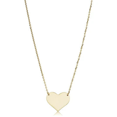 10KT Yellow Gold 18-inch 14MM Heart Fashion Pendant