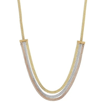 14KT Gold Tri-Color 17-inch Necklace
