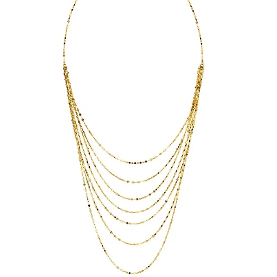 18-inch 7-Layer Necklace in 14K Yellow Gold