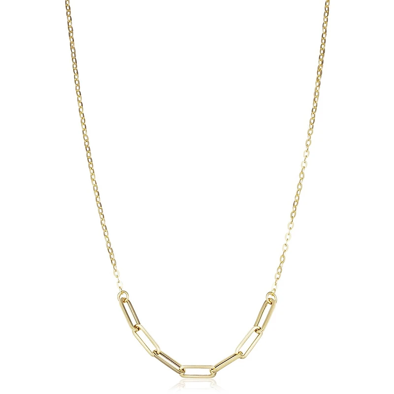 10KT Yellow Gold 18-inch 3.2MM Fashion Paperclip Necklace