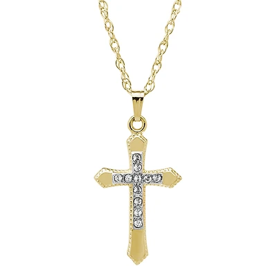 14KT Yellow Gold Filled 18-inch Cross Pendant
