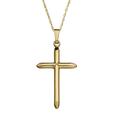14KT Yellow Gold Filled 18-inch Cross Pendant