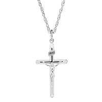 Sterling Silver 18-inch Crucifix Cross Pendant
