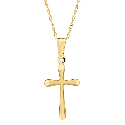 Kiddie Kraft 14KT Yellow Gold 15-inch Childrens Cross Pendant