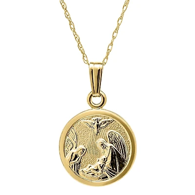 Kiddie Kraft 14KT Yellow Gold 15-inch Childrens Religious Medal Pendant