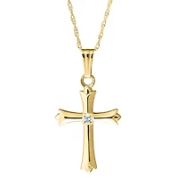 Kiddie Kraft 14KT Yellow Gold 15-inch Childrens Cross Pendant